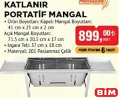 PROWARE KATLANIR PORTATİF MANGAL PROWARE KATLANIR PORTATİF MANGAL